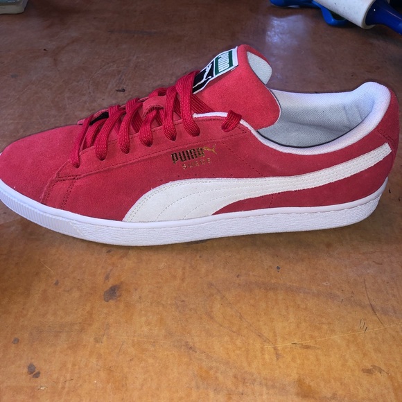 Puma Red Suede Sneakers - Picture 3 of 10